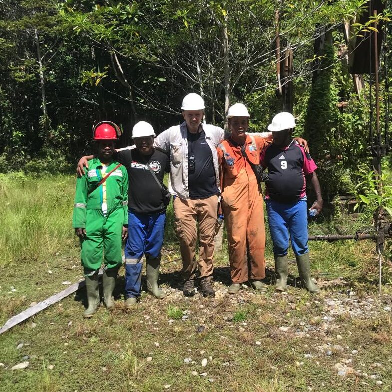 The team at work in the Mogoi Wasian Oil Field